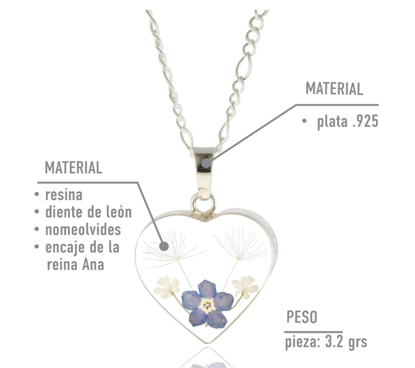 Foto 2 | Collar de Plata con Dije de Corazón Xtellar