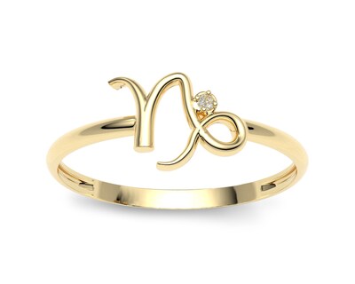 Foto 2 | Anillo Del Zodiaco Capricornio Amelie Joyas Oro 10K Nro. 8-8.5