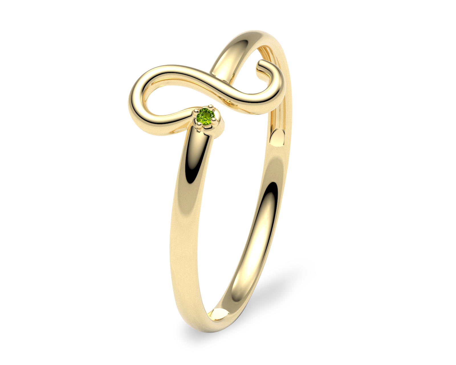 Anillo Del Zodiaco Leo Amelie Joyas Oro 10k Peridoto Nro. 8-8.5