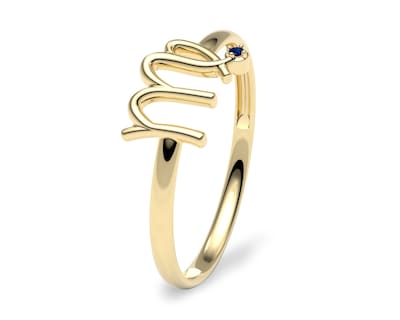 Foto 1 | Anillo Del Zodiaco Virgo Amelie Joyas Oro 10k Piedra Azul Nro. 7-7.5