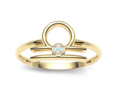 Foto 2 | Anillo del Zodiaco Libra Amelie Joyas Oro 10k Opalo #7-7.5