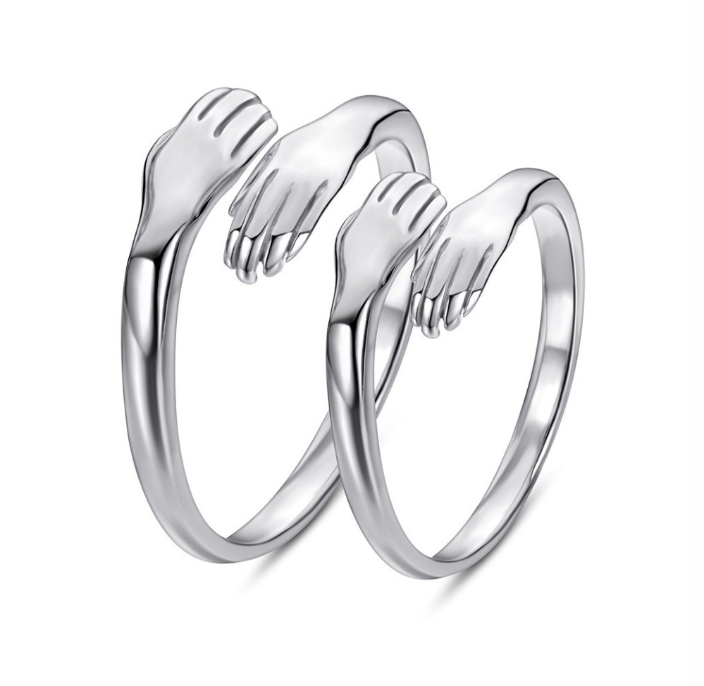 Anillos Promesa Plata 925 para Pareja 2 Piezas