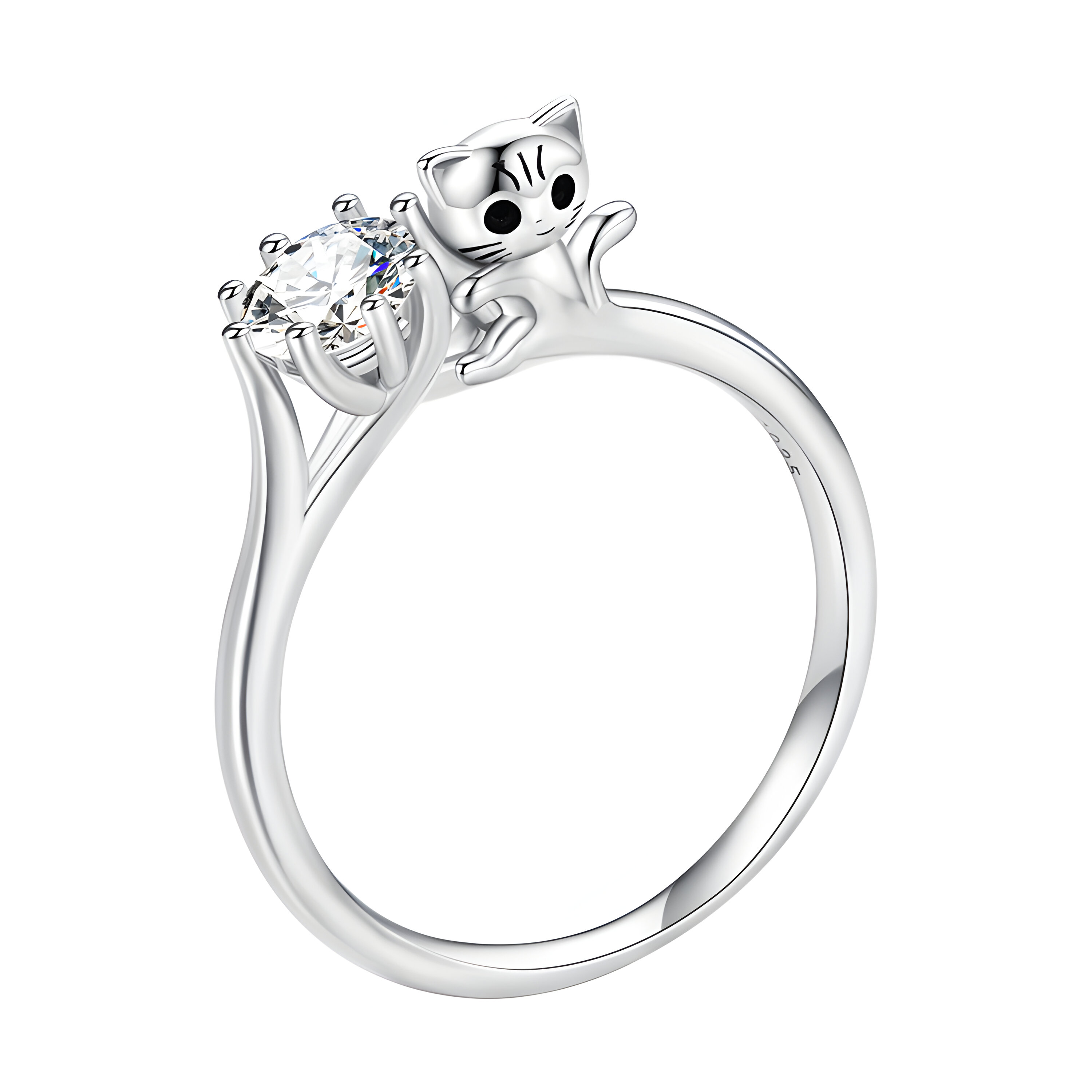 Anillo Wedding Miow Talla 8 De Plata P925