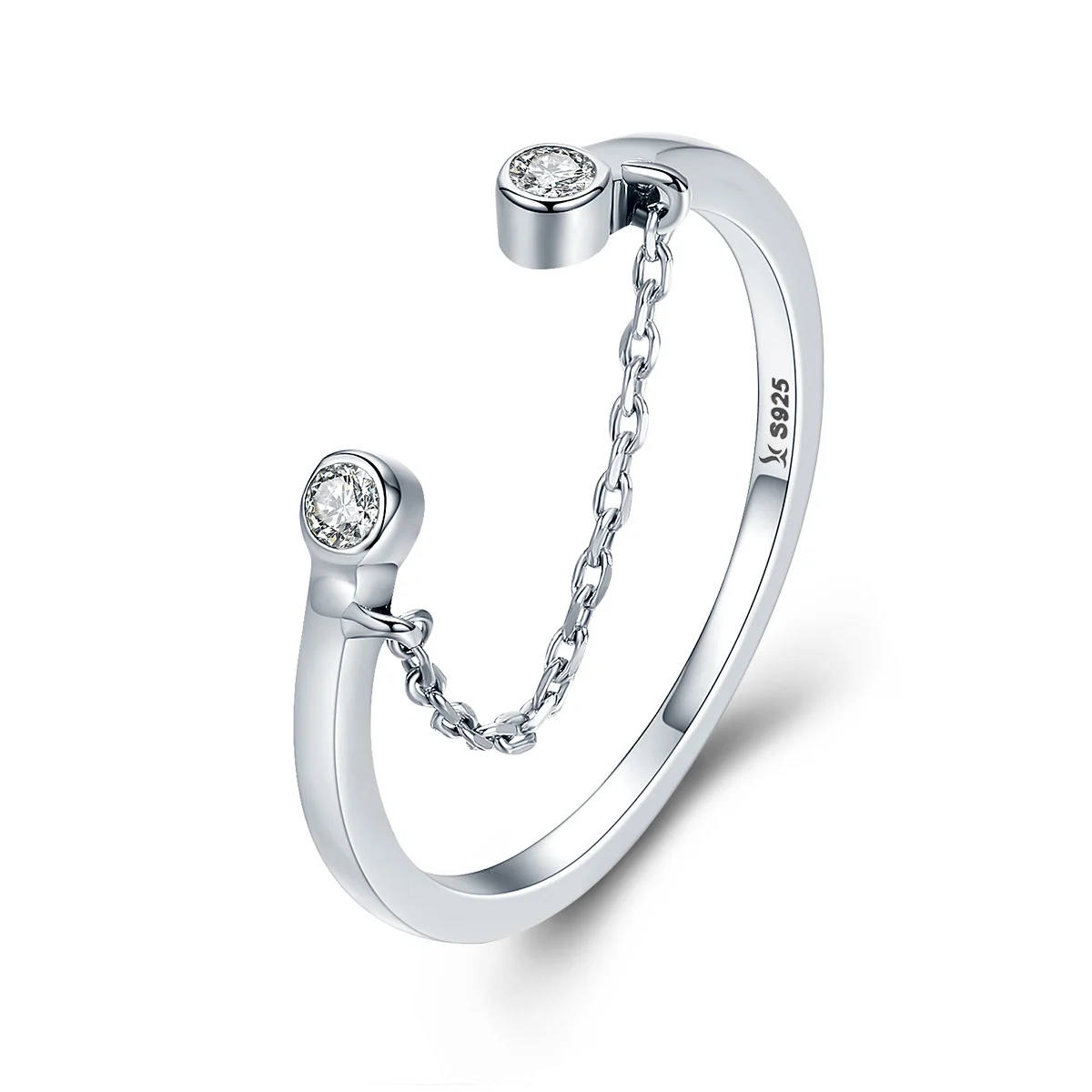 Foto 1 | Anillo Chulada Puente Cadenita De Plata .925 Con Chapa De Platino, Se Puede Mojar