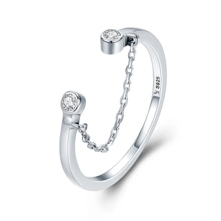 Foto 1 | Anillo Chulada Puente Cadenita De Plata .925 Con Chapa De Platino, Se Puede Mojar