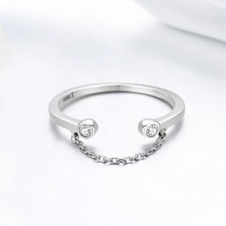 Foto 4 | Anillo Chulada Puente Cadenita De Plata .925 Con Chapa De Platino, Se Puede Mojar