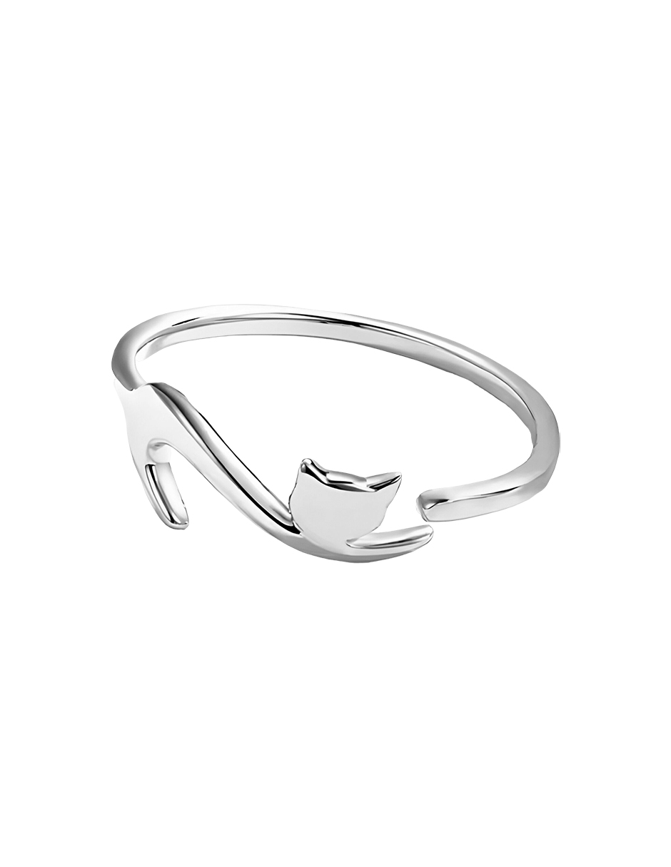 Foto 3 pulgar | Anillo Miow Modern Cat Plata .925