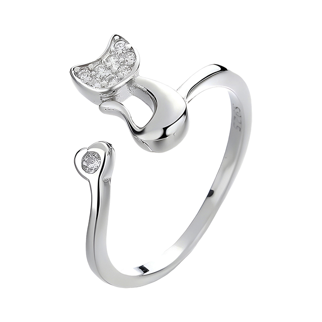 Foto 2 pulgar | Anillo Miow Shiny Cat Plata .925