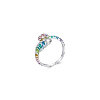Foto 1 | Anillo De Plata 925 Con Forma De Camaleón Arcoíris, Tamaño Ajustable - Venta Internacional.