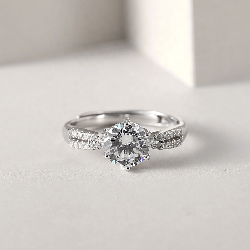 Foto 2 | Anillo De Plata 925 Con Efecto De Ilusión Ajustable Con Circonitas Para Mujer - Venta Internacional.