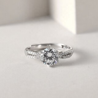 Foto 2 | Anillo De Plata 925 Con Efecto De Ilusión Ajustable Con Circonitas Para Mujer - Venta Internacional.