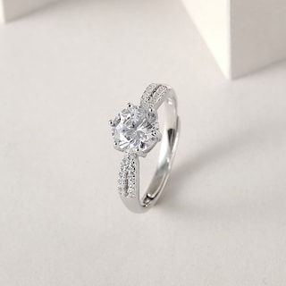 Foto 3 | Anillo De Plata 925 Con Efecto De Ilusión Ajustable Con Circonitas Para Mujer - Venta Internacional.