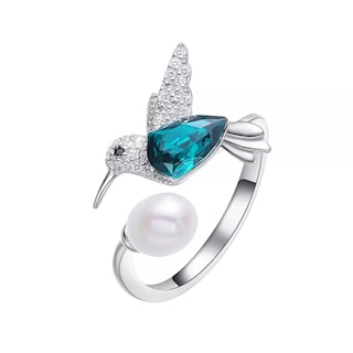 Foto 1 | Anillo Hermoso Ajustable De Plata 925 Con Perlas De Colibrí Para Mujer - Venta Internacional.