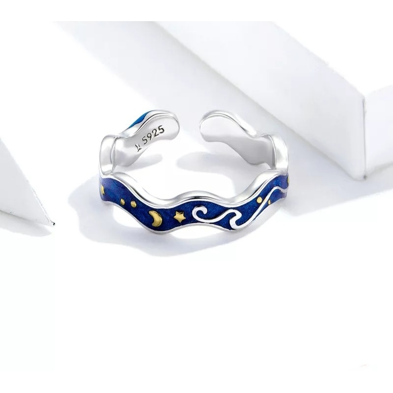 Foto 3 pulgar | Anillo Van Gogh Zig Zag De Plata 925 Ajustable Para Mujer - Venta Internacional.