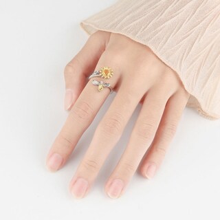Foto 2 | Anillo Plata 925 Girasol y Circonita para Niñas - Venta Internacional