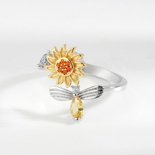 Foto 4 | Anillo Plata 925 Girasol y Circonita para Niñas - Venta Internacional
