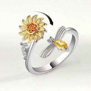 Foto 5 | Anillo Plata 925 Girasol y Circonita para Niñas - Venta Internacional