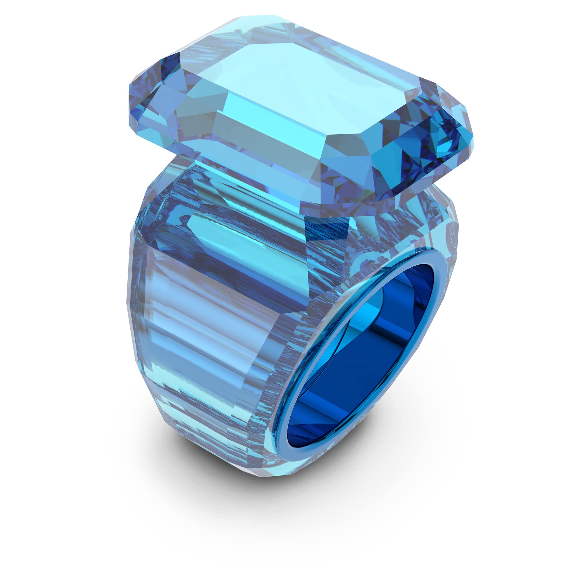 Foto 3 pulgar | Anillo Swarovski Lucent Cocktail De Cristal Azul Tamaño 8 - Venta Internacional.