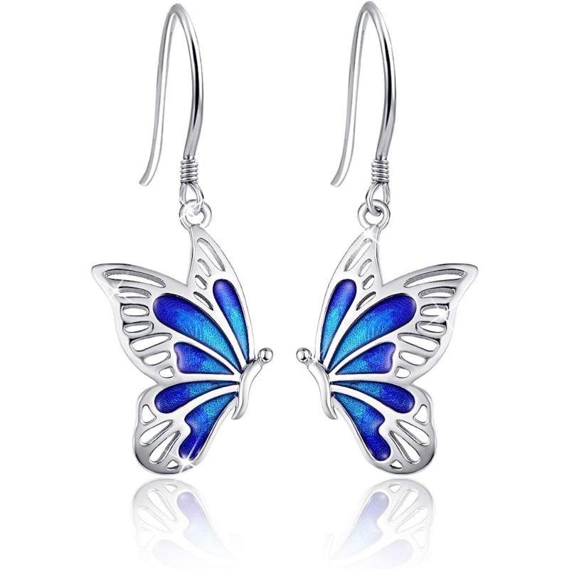 Foto 2 pulgar | Pendientes De Plata 925 Con Forma De Mariposa Para Mujeres, Niñas Y Adolescentes - Venta Internacional.