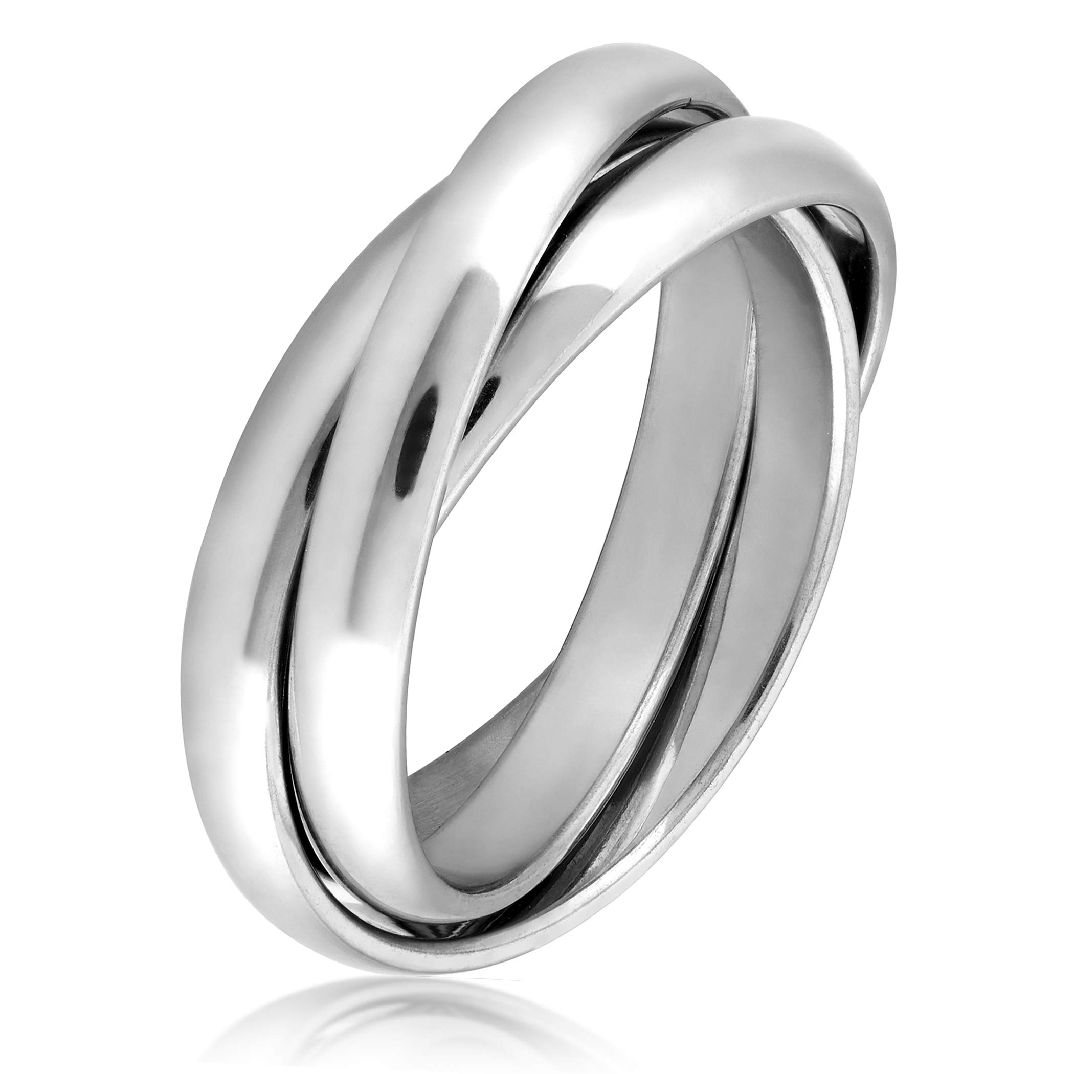 Foto 2 pulgar | Anillo West Coast Jewelry Elya De Acero Inoxidable Para Mujer, Talla 5 - Venta Internacional.