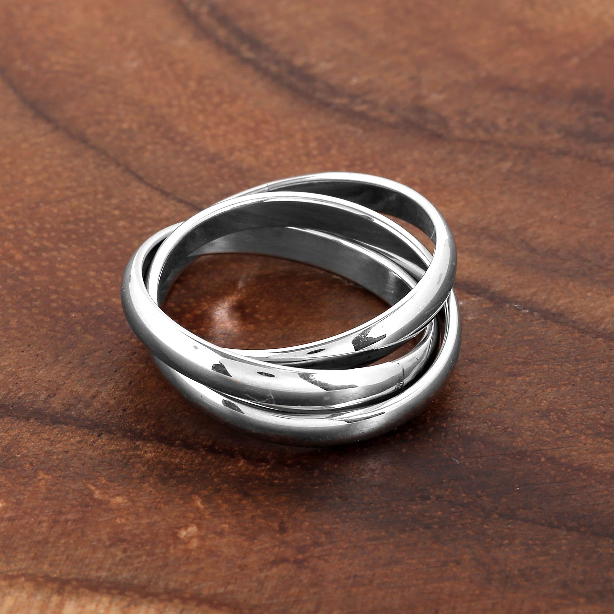 Foto 6 pulgar | Anillo West Coast Jewelry Elya De Acero Inoxidable Para Mujer, Talla 5 - Venta Internacional.