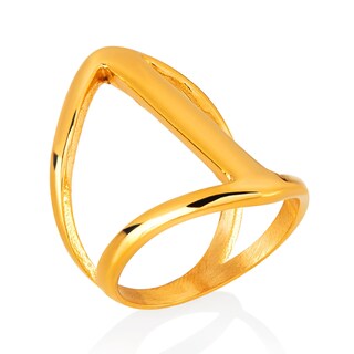 Foto 2 | Anillo West Coast Jewelry Elya De Acero Inoxidable Chapado En Oro - Venta Internacional.