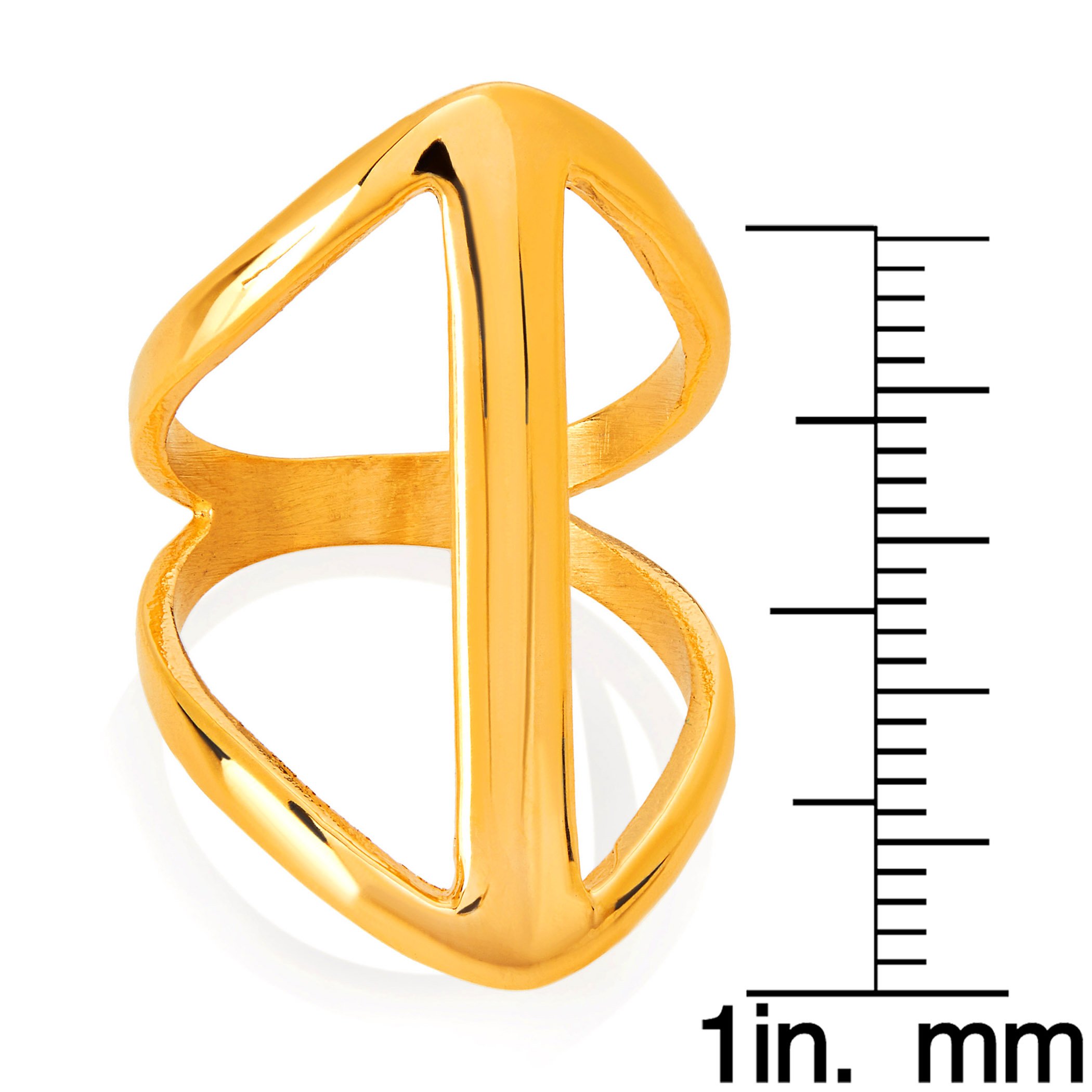 Foto 4 pulgar | Anillo West Coast Jewelry Elya De Acero Inoxidable Chapado En Oro - Venta Internacional.