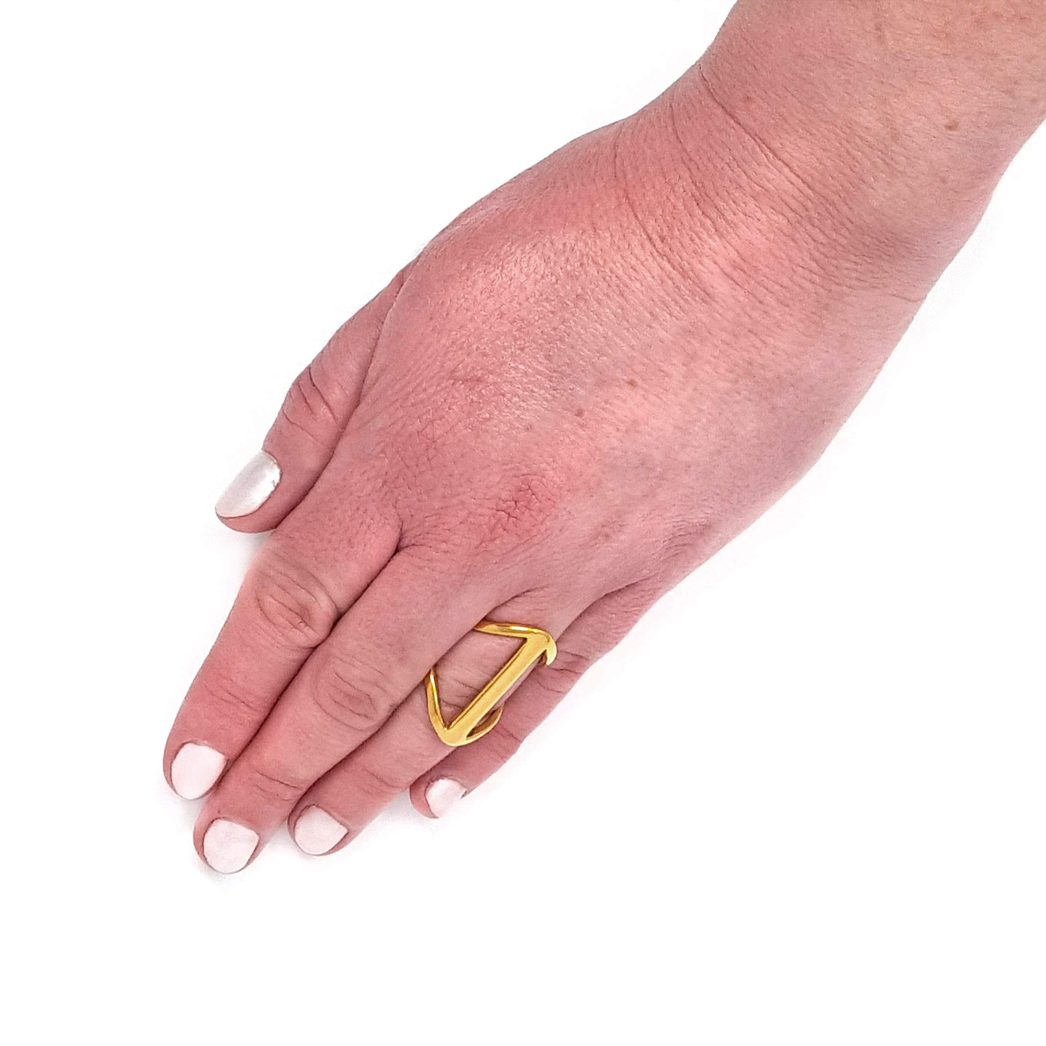 Foto 6 pulgar | Anillo West Coast Jewelry Elya De Acero Inoxidable Chapado En Oro - Venta Internacional.