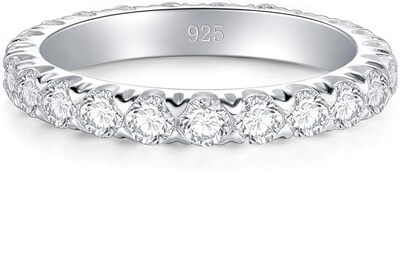 Foto 2 | Xtellar Anillo De Plata De Ley Con Circonita Cúbica, Elegante Banda De Plata De Ley De 3 Mm