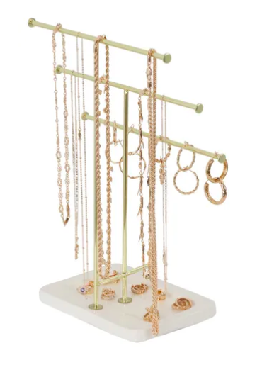 Foto 1 | Soporte Xtellar Organizador De Joyas Exhibidor Joyeria Con 3 Niveles Color Dorado