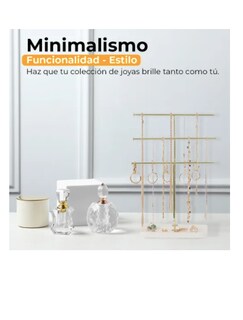 Foto 3 | Soporte Xtellar Organizador De Joyas Exhibidor Joyeria Con 3 Niveles Color Dorado