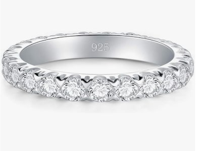 Foto 2 | Xtellar Anillo De Plata De Ley Con Circonita Cúbica, Elegante Banda De Plata De Ley De 3 Mm