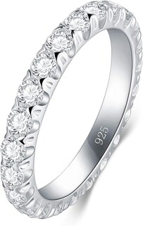 Foto 1 | Xtellar Anillo De Plata De Ley Con Circonita Cúbica, Elegante Banda De Plata De Ley De 3 Mm