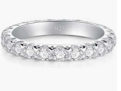 Foto 2 | Xtellar Anillo De Plata De Ley Con Circonita Cúbica, Elegante Banda De Plata De Ley De 3 Mm