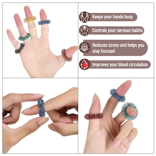 Foto 4 | Set De 10 Anillos Sensoriales Con Forma De Punta Para Aliviar El Estrés, Con Forma De Bolígrafo - Venta Internacional.