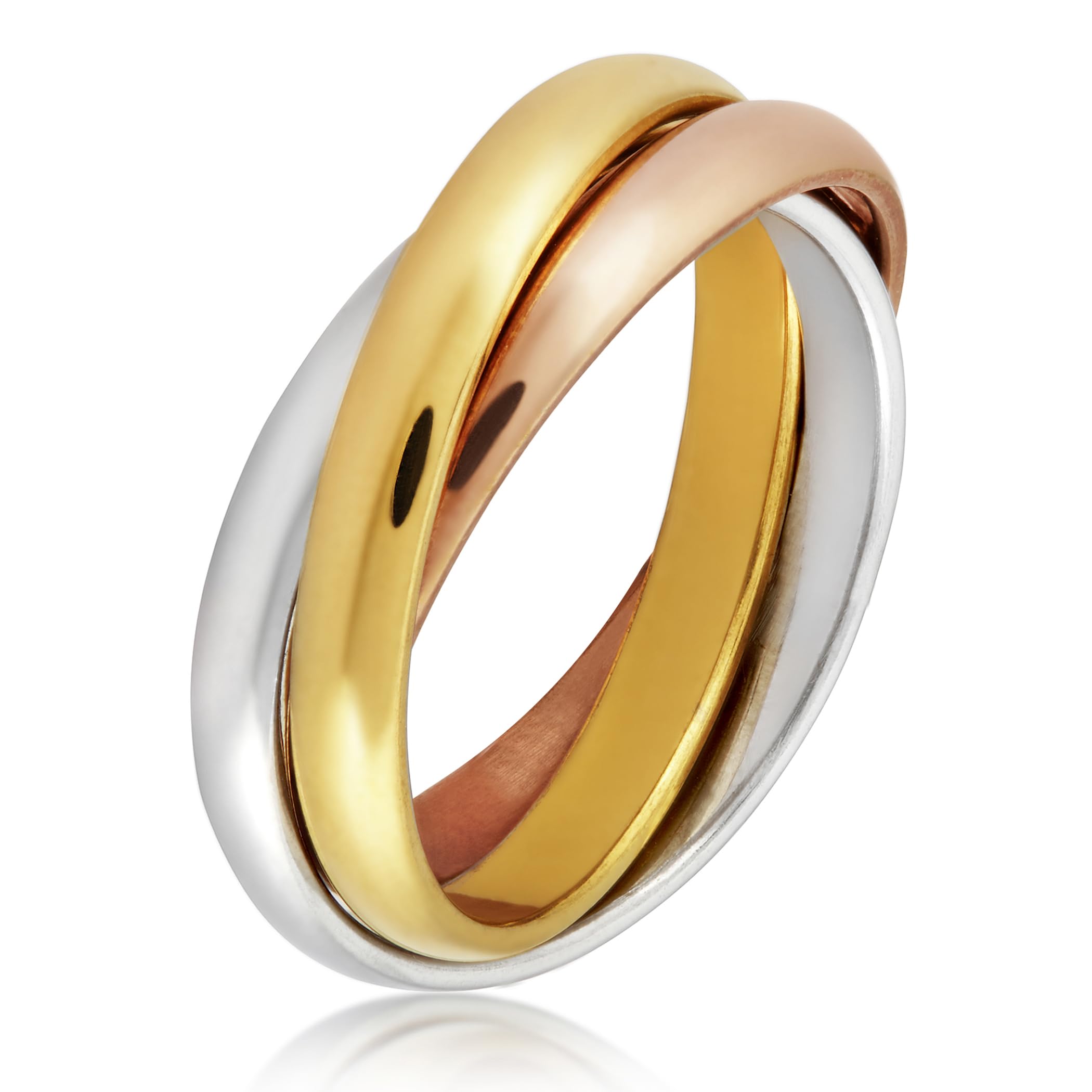 Foto 1 | Anillo West Coast Jewelry De Acero Inoxidable Tricolor Para Mujer - Venta Internacional.