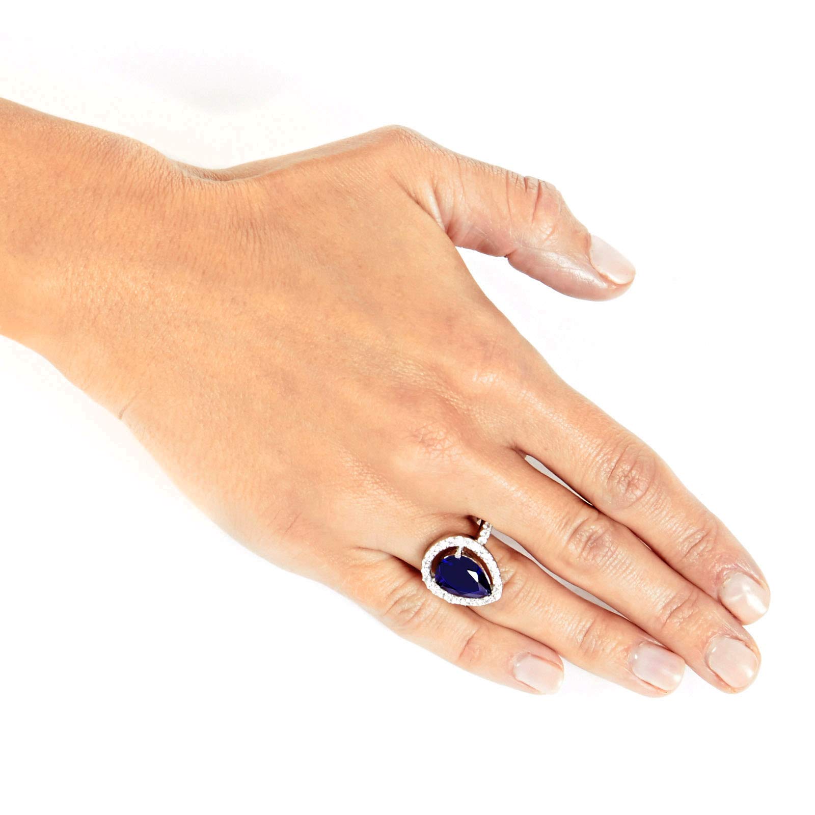 Foto 4 | Anillo De Plata De Ley Con Circonita Cúbica Azul Montana De West Coast Jewelry - Venta Internacional.