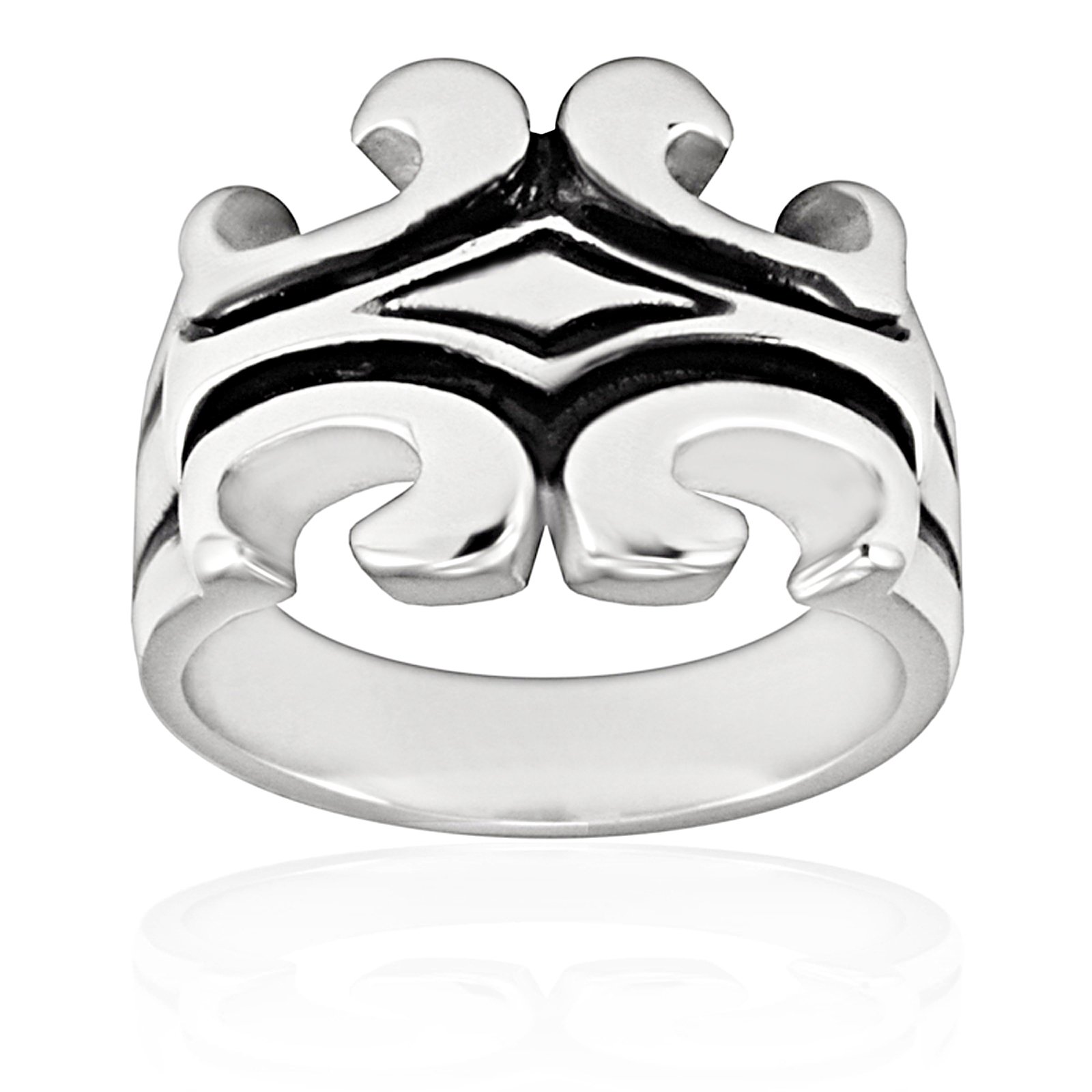 Foto 2 | Anillo West Coast Jewelry De Acero Inoxidable Con Esmalte Negro - Venta Internacional.