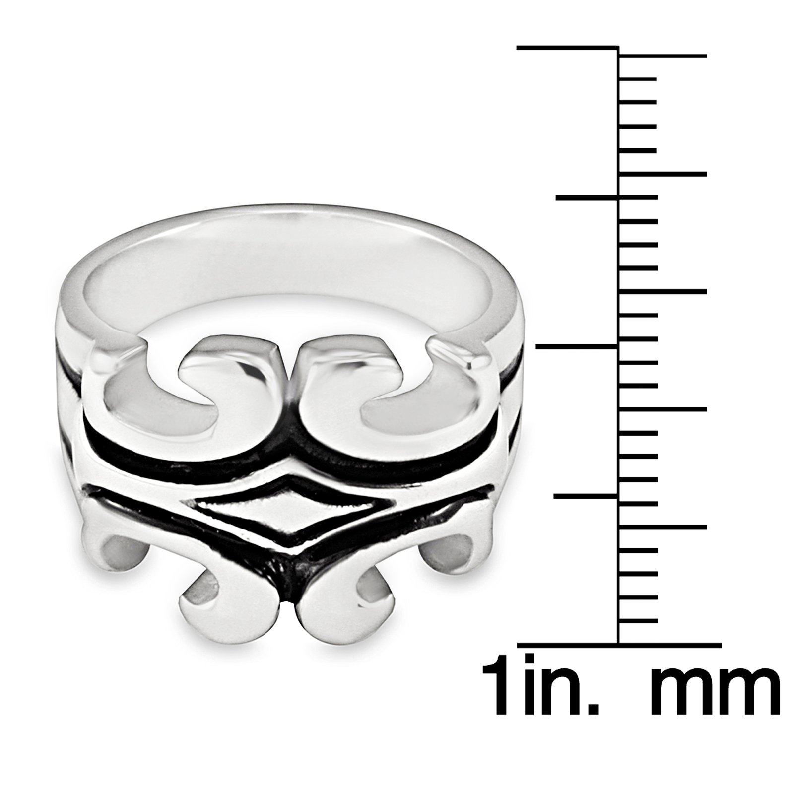 Foto 3 | Anillo West Coast Jewelry De Acero Inoxidable Con Esmalte Negro - Venta Internacional.