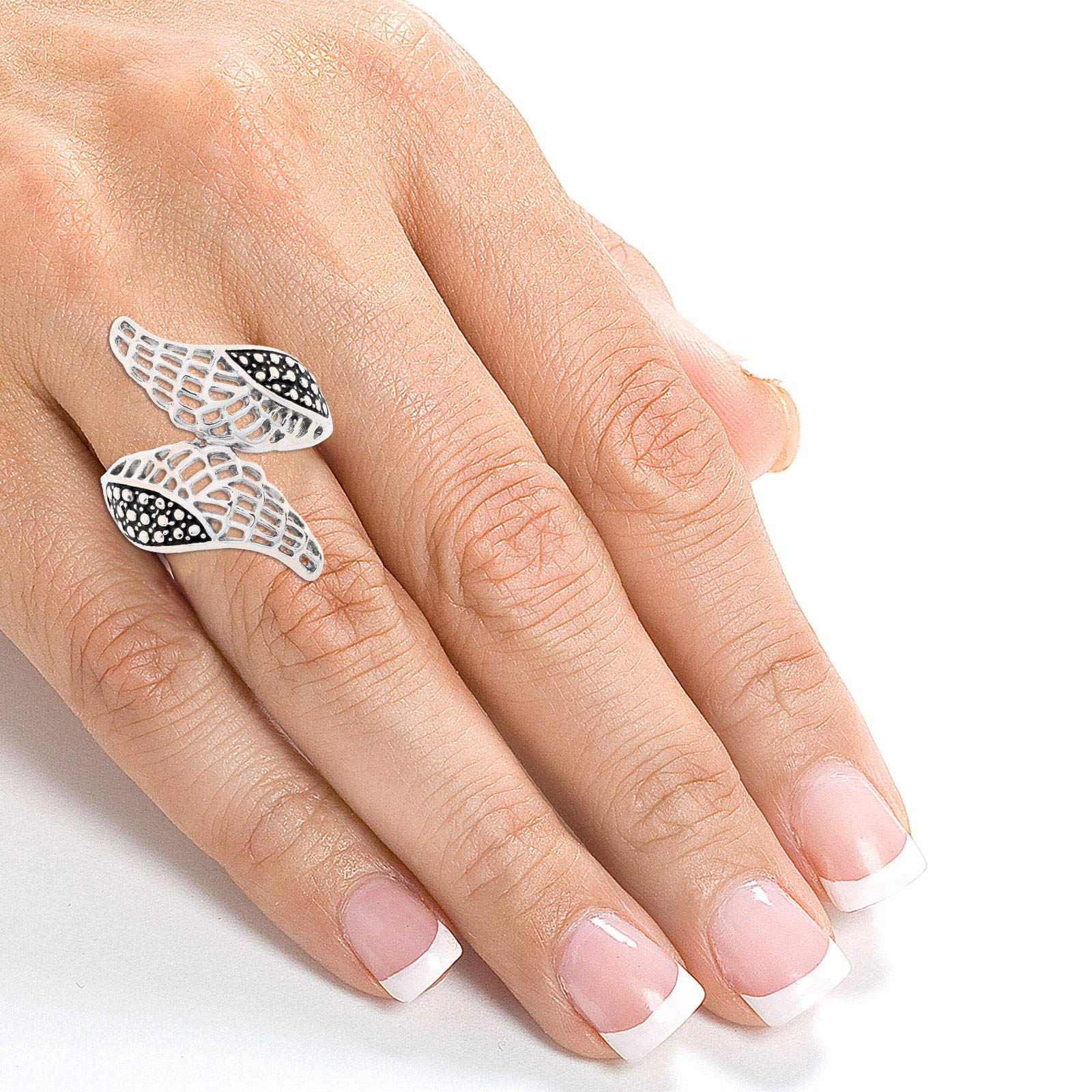 Foto 4 pulgar | Anillo West Coast Jewelry Elya Leaf Wrap De Acero Inoxidable - Venta Internacional.
