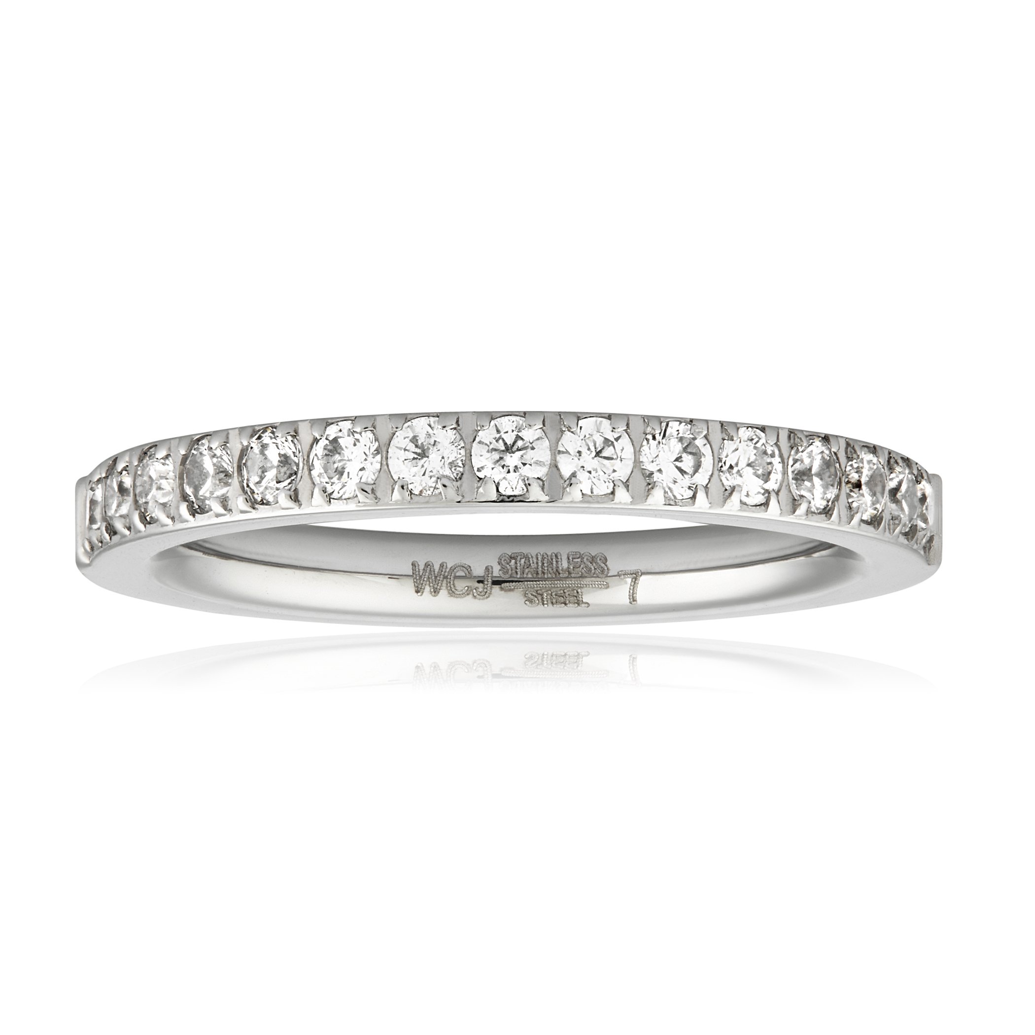 Foto 2 | Anillo West Coast Jewelry Elya De Acero Inoxidable Con Circonita Cúbica - Venta Internacional.