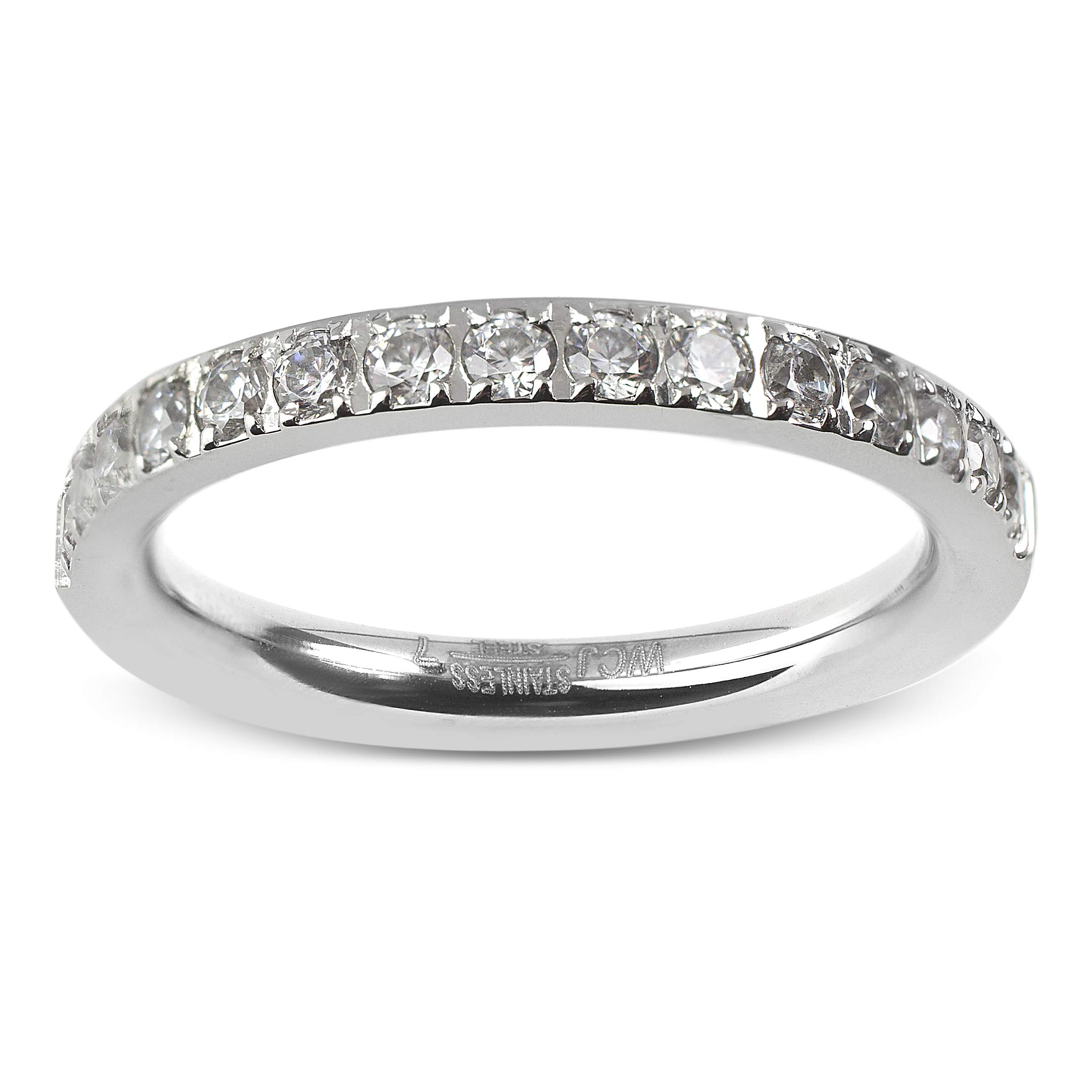 Foto 5 pulgar | Anillo West Coast Jewelry Elya De Acero Inoxidable Con Circonita Cúbica - Venta Internacional.