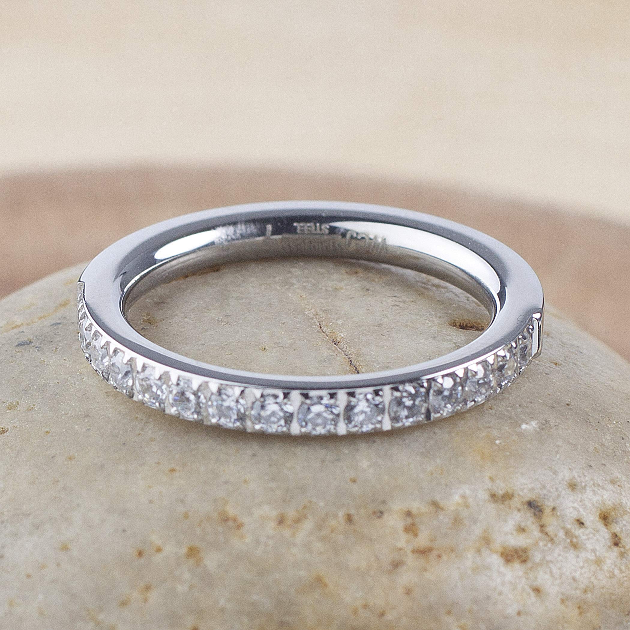 Foto 6 | Anillo West Coast Jewelry Elya De Acero Inoxidable Con Circonita Cúbica - Venta Internacional.