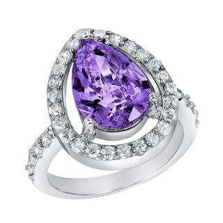 Foto 1 | Anillo West Coast Jewelry De Plata De Ley Con Amatista Púrpura Con Circonita Cúbica - Venta Internacional.