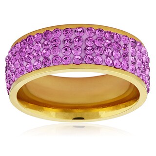 Foto 2 | Anillo West Coast Jewelry Elya De Acero Chapado En Oro Para Mujer - Venta Internacional.