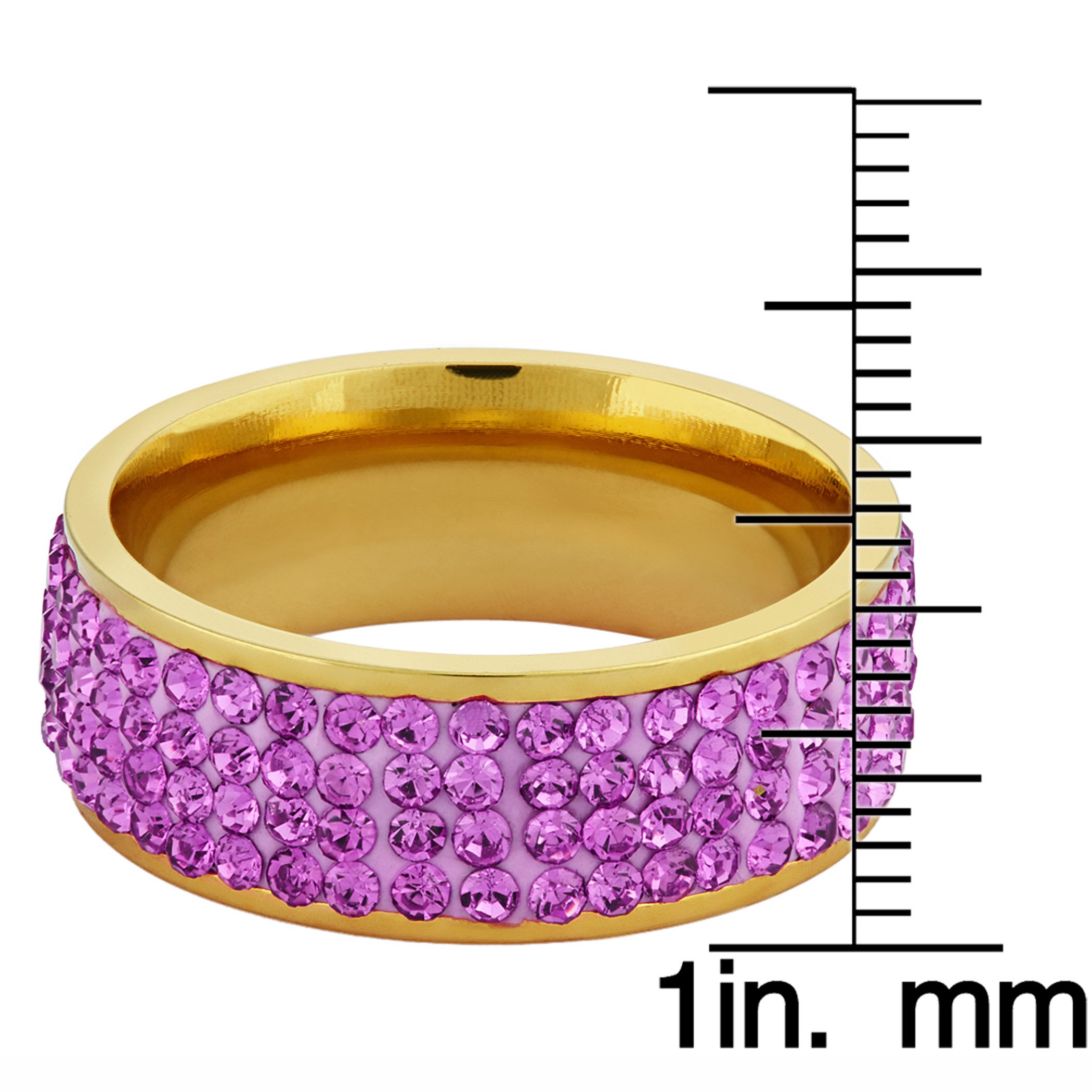 Foto 3 | Anillo West Coast Jewelry Elya De Acero Chapado En Oro Para Mujer - Venta Internacional.