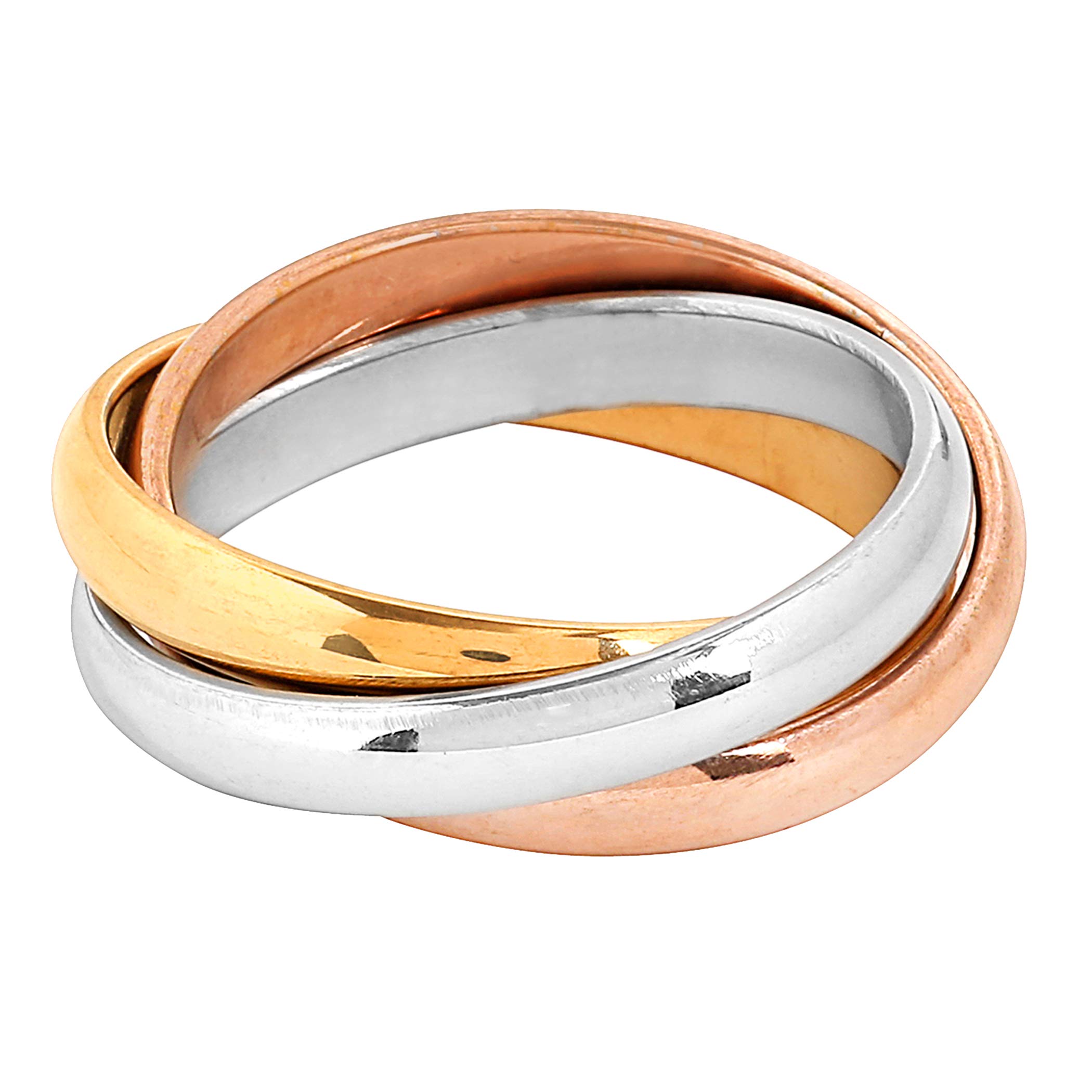 Foto 4 pulgar | Anillo West Coast Jewelry De Acero Inoxidable Tricolor Tamaño 7 - Venta Internacional.