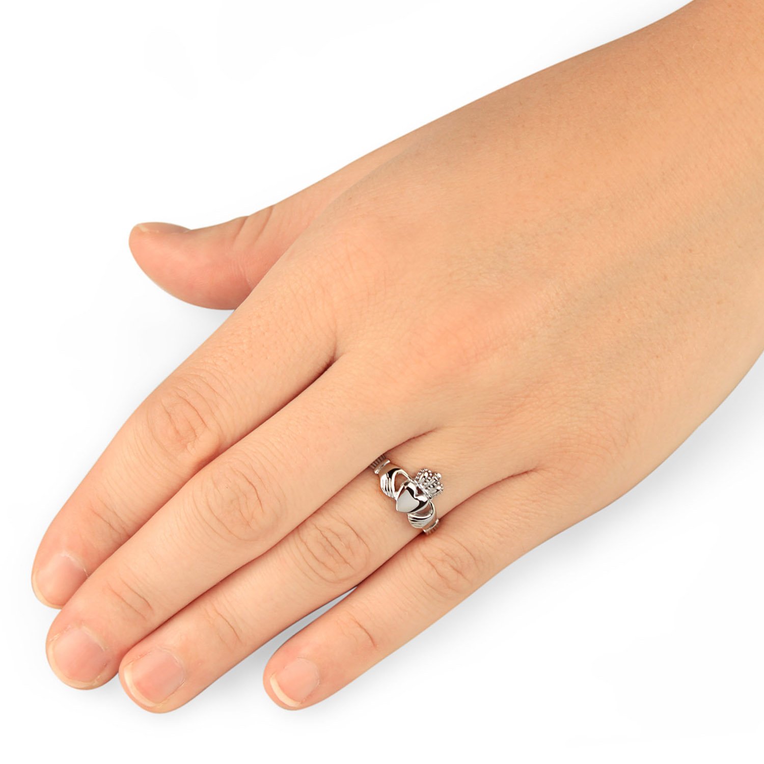 Foto 5 pulgar | Anillo West Coast Jewelry Elya Irish Claddagh De Acero Inoxidable - Venta Internacional.