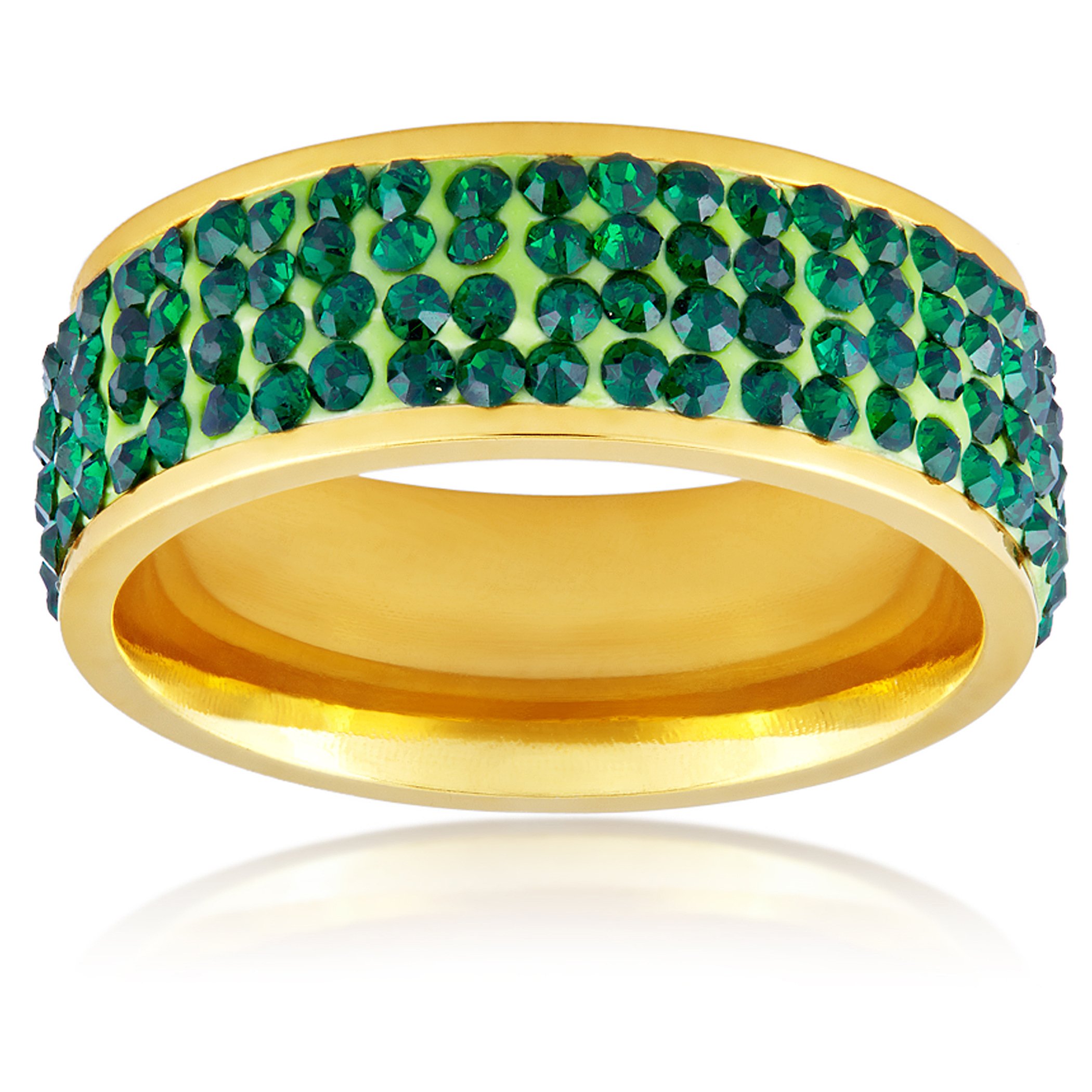 Foto 2 | Anillo West Coast Jewelry Elya De Acero Chapado En Oro Para Mujer - Venta Internacional.