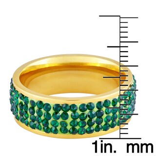 Foto 3 | Anillo West Coast Jewelry Elya De Acero Chapado En Oro Para Mujer - Venta Internacional.